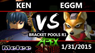 Apex 2015 - Ken (Marth) Vs. Eggm (Fox) - Pools Round 1 - SSBM