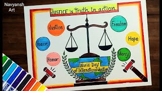 International Justice Day poster drawing easy/World Day of International Justice drawing