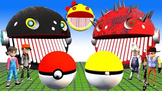 ROBOT PACMAN VS MS PACMAN VS PACMAN MONSTER IN POKEMON A NEW BATTLE BETWEEN ROBOTS #pacman #2024