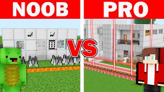 NOOB vs PRO SAFEST SECURITY HOUSE in Minecraft (Maizen JJ Mikey) cakeman hypercow challenge