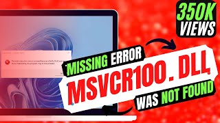 How To Fix MSVCR100.dll is Missing from computer Error 💻 Windows 10/11/7 💻 32/64Bit