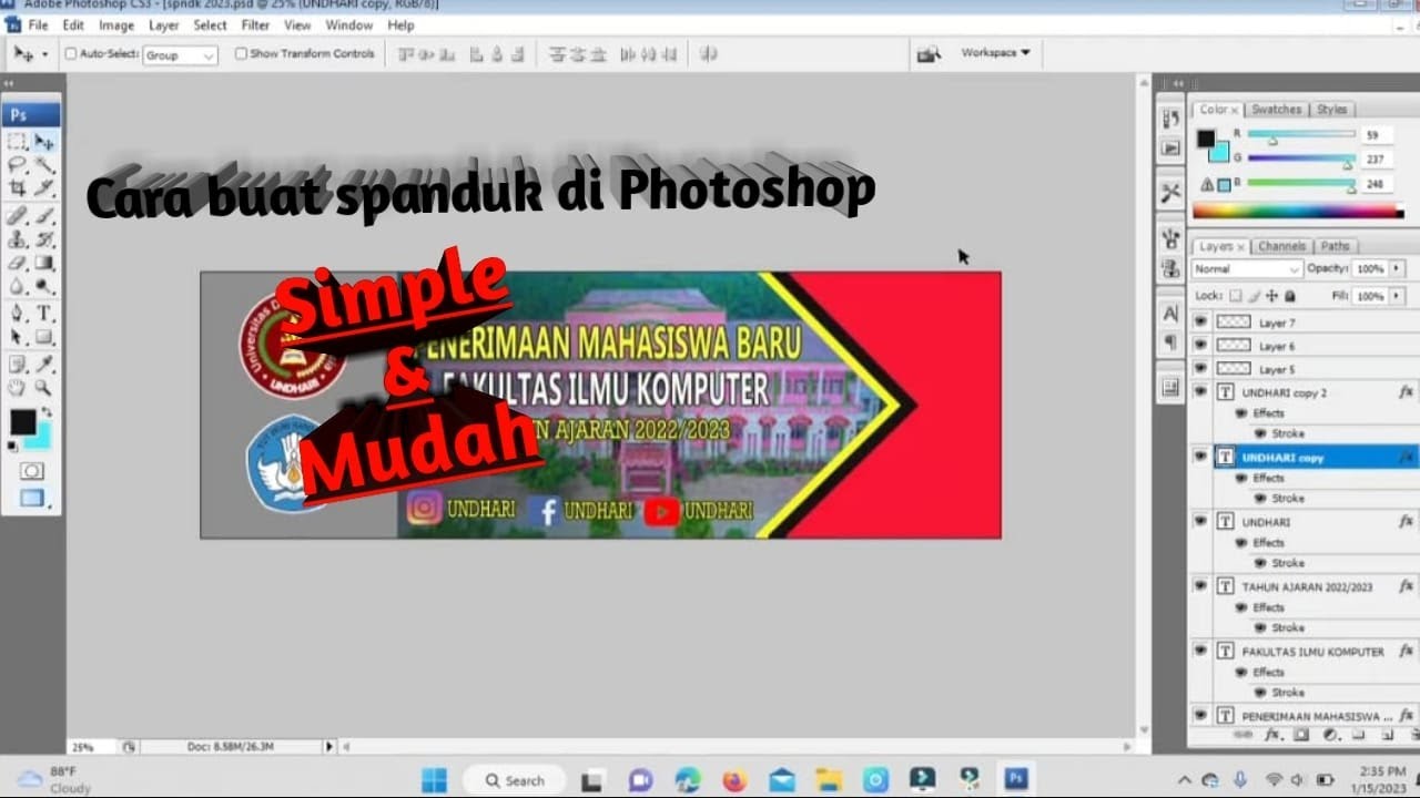 Cara Membuat Spanduk Di Photoshop Umi Soal Nbkomputer