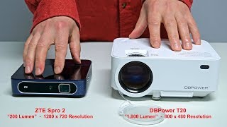 Projector Comparison: ZTE Spro 2 vs DBpower T20 budget (Side by Side Review)