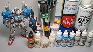 S-Gundam Anime Illustration Style Brush Painting (without airbrush)