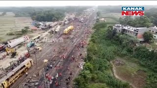 Aerial View Of Restoration Act At Accident Site Of Bahanaga In Balasore