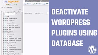 Manually deactivate plugin in WordPress database #WordPress 101