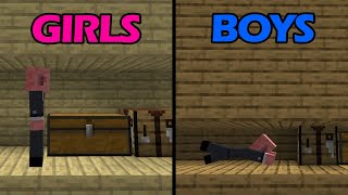 how boys vs girls playing minecraft