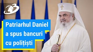 Patriarhul Daniel spune bancuri cu polițiști, la hramul Mănăstirii Putna