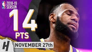 LeBron James Full Highlights Lakers vs Nuggets 2018.11.27 - 14 Pts, 2 Ast, 7 Reb, 2 Blk!