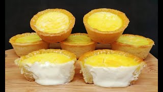 Half-baked molten cheese tart- crisp tart shell pairs with smooth and subtly sweet molten filling