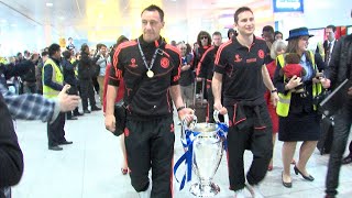Chelsea returns to Heathrow with Champions League Trophy