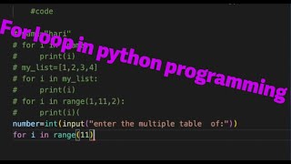 For loop in python programming for beginner in-DAy-6(for loop for #pythonprogramming ) #tutorial