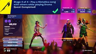 How to EASILY Play a Metallica song with others while playing Drums in Fortnite