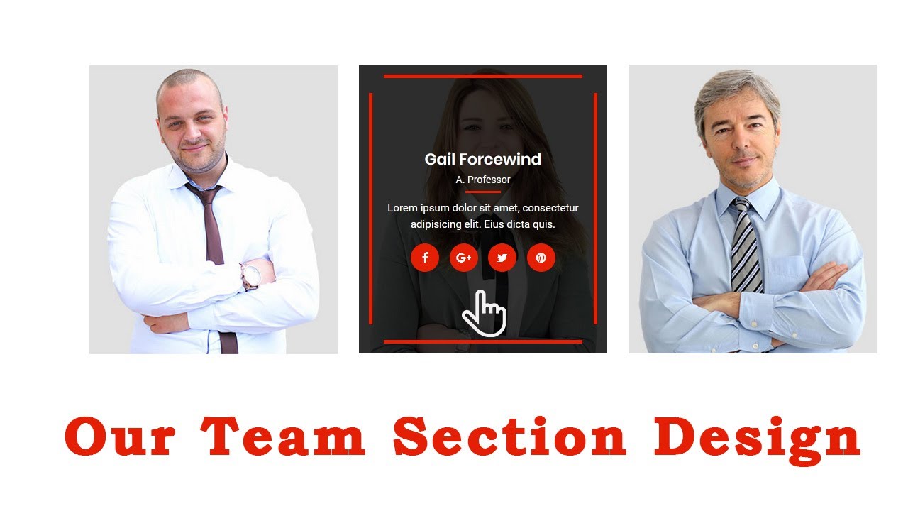 Create The Our Team Section By Using HTML & CSS | Responsive Our Team ...