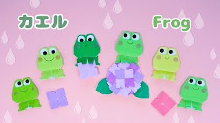 折り紙1枚【前足フック カエル】の折り方＊How to fold Origami Frog.