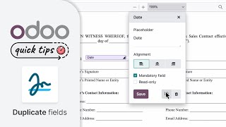 Odoo Quick Tips - Duplicate fields [Sign]