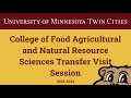 College of Food, Agricultural, and Natural Resource Sciences (CFANS) Transfer Session