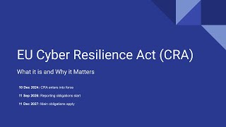 Cyber Resilience Act Explained in 5 Minutes | EU CRA Compliance Guide