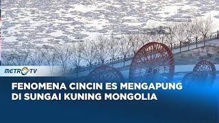 Bunga Es Muncul di Sungai Kuning, Keajaiban Alam di Mongolia