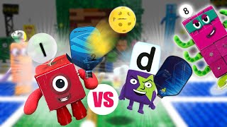 Numberblocks VS Alphablocks Play Pickleball (Crossover) || Math Riddles with Keith's Toy Box