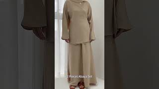 Loriya Abaya Manufacturer Womens Dresses Top and Skirt 2 Piece Abaya Set Polyester Dress #abaya