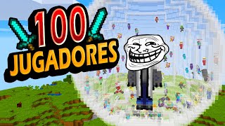 👉Trolleamos a 100 JUGADORES En Un Survival👈 Minecraft Reto