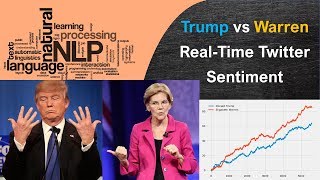 NLP Tutorial 10 - Real Time Twitter Sentiment Analysis | Donald Trump vs Warren Twitter Sentiment