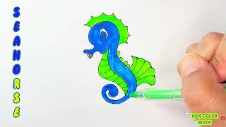 SEAHORSE COLORFUL SKETCH DRAWING #yt #drawing #learning #videos