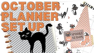 OCTOBER PLANNER SET UP - PLANNER MOVE IN - FRANKENPLANNER SET UP HALLOWEEN SPREAD STICKER CHALLENGE