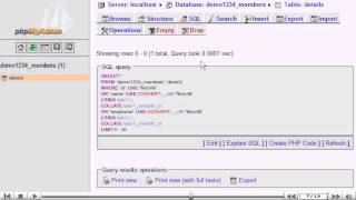 Searching through a database with phpMyAdmin - phpMyAdmin Tutorials