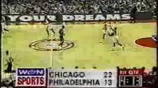 Michael Jordan 1996: 48pts Vs. 76ers, \