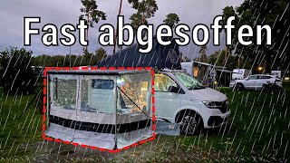 🌧 Herbst-Camping im Regen mit Thule Vorzelt für VW California 🚐 [Campingpark Buntsprecht]