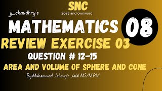 Review Exercise 3 Area & Volume of Spheres, Hemispheres, Cones & Cylinders | Grade 8 Math