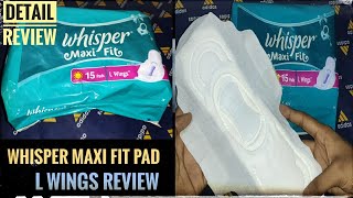 Whisper Maxi Fit Sanitary Pads - Large Wings pad review // detail review of whisper pads