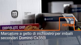 Nimax | Marcatore a getto di inchiostro per imballi secondari Domino Cx350i