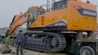 Moving New Doosan DX800 Excavator From Dealers Yard