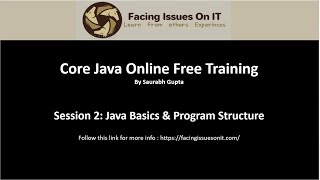 Core Java Online Free Session 2 (Core Java Basics and Program Structure)