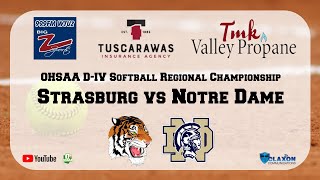 Strasburg vs Portsmouth Notre Dame - OHSAA D-IV Softball Regional Championship - BIG Z Sports WTUZ