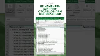 Excel: Как зафиксировать ширину столбца в сводной таблице #shorts