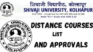 Shivaji University distance course and Approvals! Shivaji University Maharashtra! Shivaji University