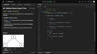 Leetcode 98 - Validate Binary Search Tree - Python (NeetCode 56/150)