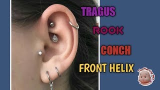 รวมเจาะกระดูกอ่อนหูบริเวณต่างๆ(Tragus,Froward Helix,Rook,Flat)