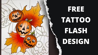 FREE Halloween Tattoo Flash!!! | Special Halloween Tattoo Design Tutorial