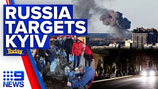 Russian missiles bombard Kyiv causing power and water outages | 9 News Australia
