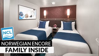 Norwegian Encore | Family Inside Stateroom Full Tour \u0026 Review 4K | Category I4