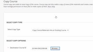 Blackboard: How to Copy Course Content