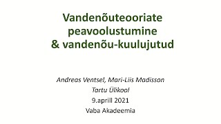 A. Ventsel \u0026 M-L. Madisson: \