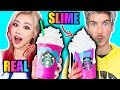 Making FOOD Out Of SLIME!!! Learn How To Make DIY Slime Food VS Real Edible Candy Food Challenge