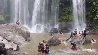 ទឹកជ្រោះភ្នំគូលែន Waterfall on Phnom Kulen in Siem Reap, Cambodia  - Waterfall