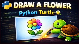 Draw a Beautiful Flower Using Python Turtle 🌸 | Creative Coding